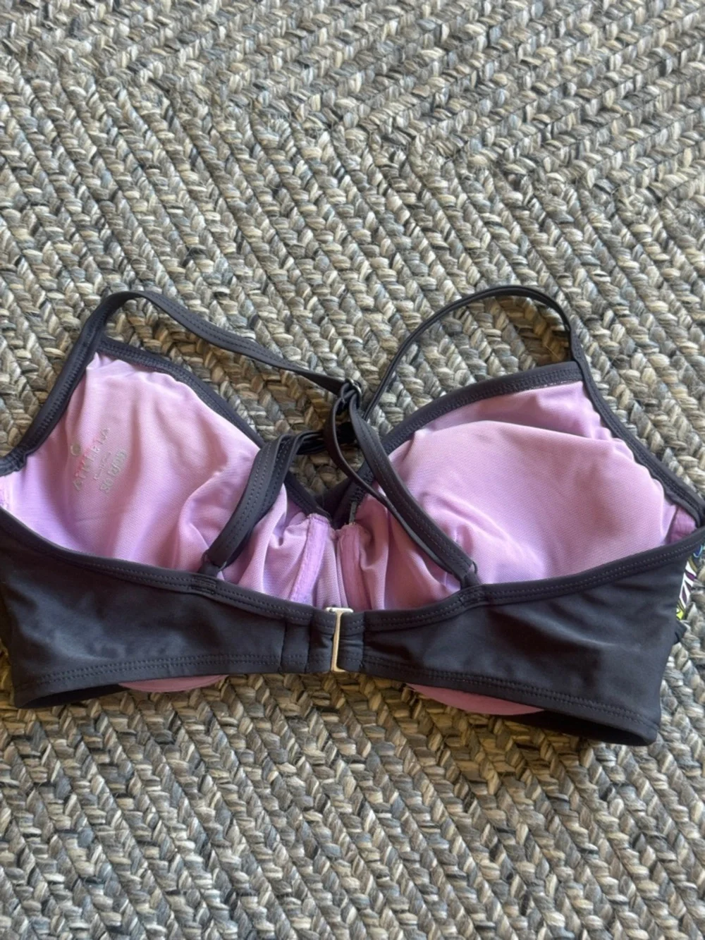 Athleta Black Bikini Top with Multicolor Floral Accents - Picture 5 of 5